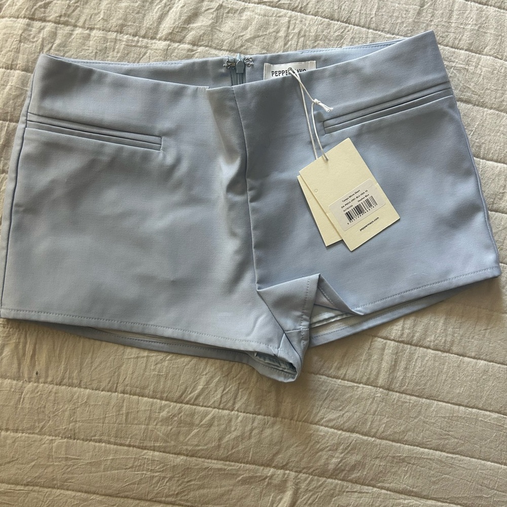 Peppermayo Light Blue low rise Women's Shorts